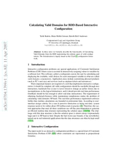 Calculating Valid Domains for BDD-Based Interactive Configuration