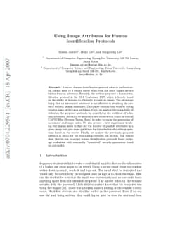 Using Image Attributes for Human Identification Protocols