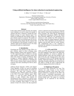 Using artificial intelligence for data reduction in mechanical
  engineering