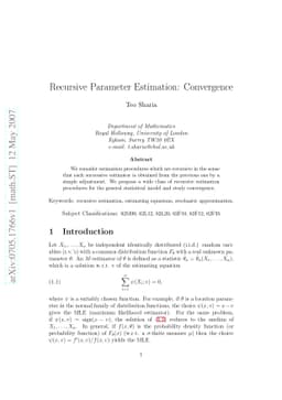 Recursive Parameter Estimation: Convergence