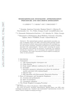 Semimartingale Stochastic Approximation Procedures and Recursive
  Estimation