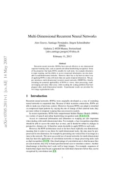 Multi-Dimensional Recurrent Neural Networks