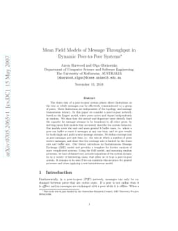 Mean Field Models of Message Throughput in Dynamic Peer-to-Peer Systems
