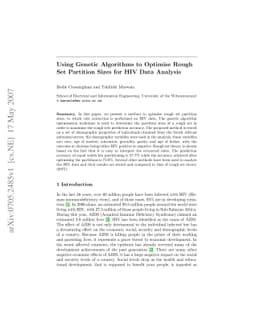 Using Genetic Algorithms to Optimise Rough Set Partition Sizes for HIV
  Data Analysis