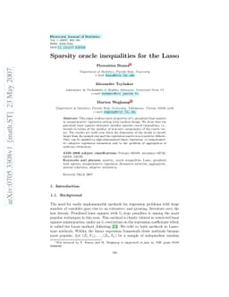 Sparsity oracle inequalities for the Lasso