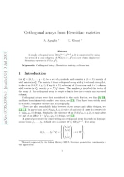 Orthogonal arrays from Hermitian varieties