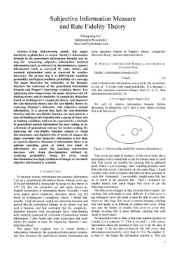 Subjective Information Measure and Rate Fidelity Theory