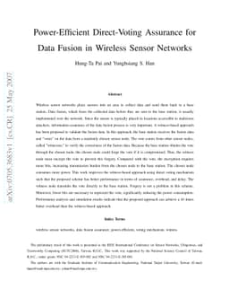 Power-Efficient Direct-Voting Assurance for Data Fusion in Wireless
  Sensor Networks