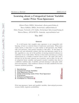 Learning about a Categorical Latent Variable under Prior Near-Ignorance