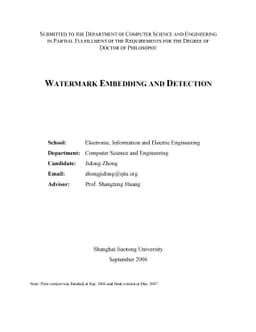 Watermark Embedding and Detection
