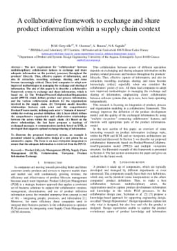 A collaborative framework to exchange and share product information
  within a supply chain context