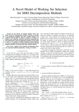 A Novel Model of Working Set Selection for SMO Decomposition Methods