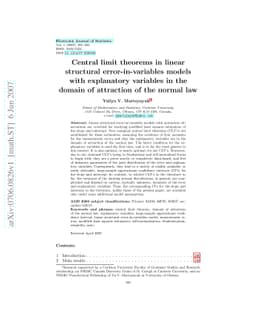Central limit theorems in linear structural error-in-variables models
  with explanatory variables in the domain of attraction of the normal law