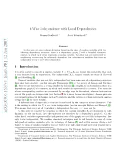 t-Wise Independence with Local Dependencies