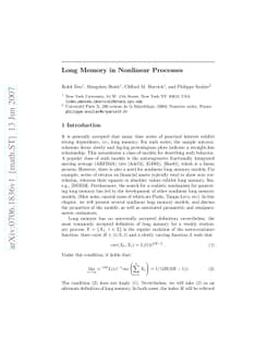 Long Memory in Nonlinear Processes