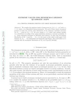 Extreme values for Benedicks-Carleson quadratic maps