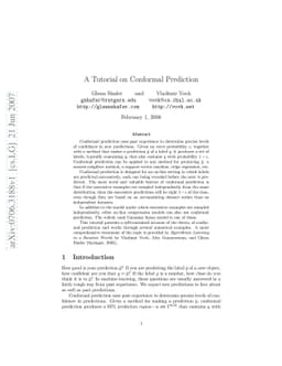 A tutorial on conformal prediction