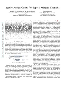 Secure Nested Codes for Type II Wiretap Channels