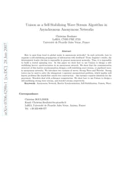Unison as a Self-Stabilizing Wave Stream Algorithm in Asynchronous
  Anonymous Networks