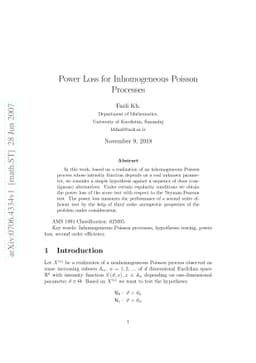 Power Loss for Inhomogeneous Poisson Processes