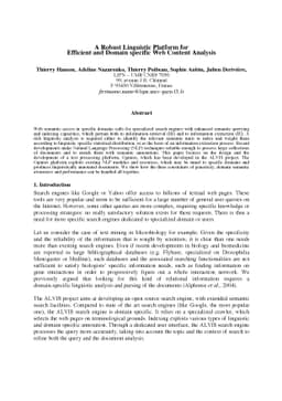 A Robust Linguistic Platform for Efficient and Domain specific Web
  Content Analysis