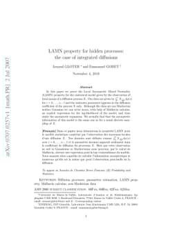 LAMN property for hidden processes: the case of integrated diffusions