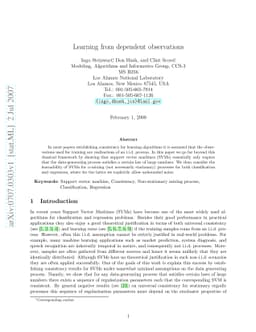 Learning from dependent observations