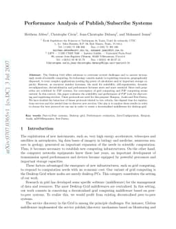 Performance Analysis of Publish/Subscribe Systems