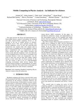 Mobile Computing in Physics Analysis - An Indicator for eScience