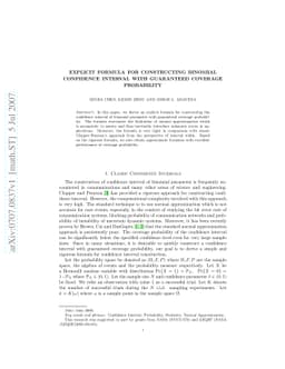 Explicit Formula for Constructing Binomial Confidence Interval with
  Guaranteed Coverage Probability