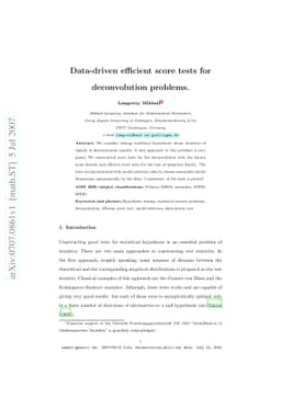 Data-driven efficient score tests for deconvolution problems