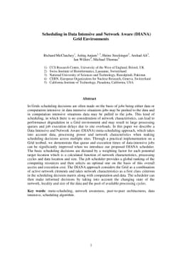 Scheduling in Data Intensive and Network Aware (DIANA) Grid Environments
