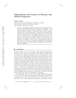 Segmentation and Context of Literary and Musical Sequences