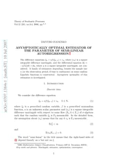 Asymptotically Optimal Estimator of the Parameter of Semi-Linear
  Autoregression