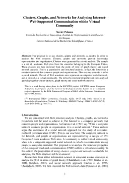 Clusters, Graphs, and Networks for Analysing Internet-Web-Supported
  Communication within a Virtual Community