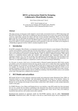 IRVO: an Interaction Model for designing Collaborative Mixed Reality
  systems