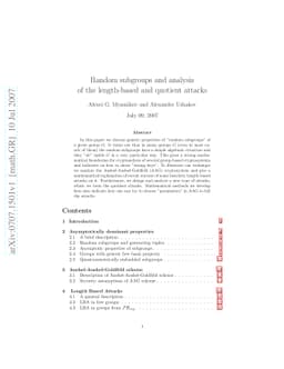 Random subgroups and analysis of the length-based and quotient attacks