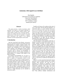 Autonomy with regard to an Attribute