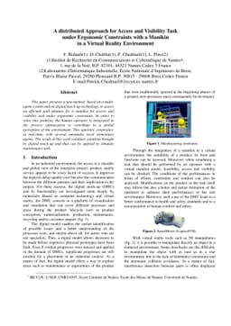 A distributed Approach for Access and Visibility Task under Ergonomic
  Constraints with a Manikin in a Virtual Reality Environment