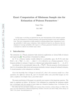Exact Computation of Minimum Sample size for Estimation of Poisson
  Parameters