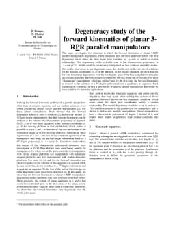 Degeneracy study of the forward kinematics of planar 3-RPR parallel
  manipulators