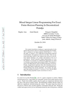 Mixed Integer Linear Programming For Exact Finite-Horizon Planning In
  Decentralized Pomdps
