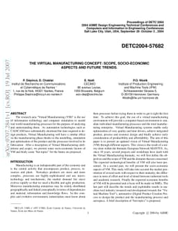 The Virtual Manufacturing concept: Scope, Socio-Economic Aspects and
  Future Trends