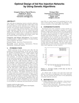Optimal Design of Ad Hoc Injection Networks by Using Genetic Algorithms
