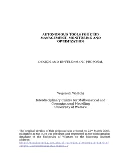 Autonomous tools for Grid management, monitoring and optimization