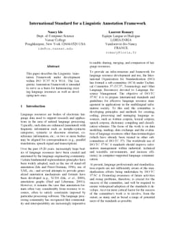 International Standard for a Linguistic Annotation Framework
