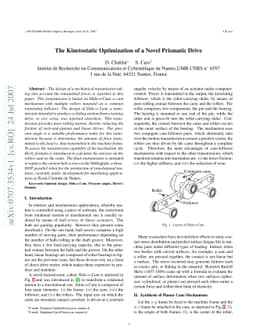 The Kinetostatic Optimization of a Novel Prismatic Drive