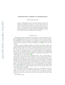 Degenerating families of dendrograms