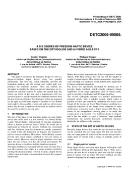 A Six Degree-Of-Freedom Haptic Device Based On The Orthoglide And A
  Hybrid Agile Eye