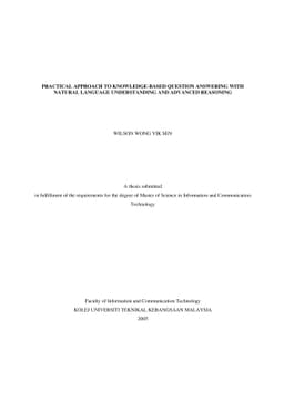 Practical Approach to Knowledge-based Question Answering with Natural
  Language Understanding and Advanced Reasoning